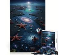 Crabs Studying Galaxies on A Beach Jigsaw Puzzles for Adults 1000 Mental Skill, Sharp Edge, Enjoyable Challenge, Christmas Surprise (50x75cm)