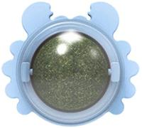 Crabscatnip Ball Pure Natural Mint Leaves Rotating Interactive Cat Self-Adhesive Catnip Teeth Cleaning Edible Ball - Blue Convenient handled