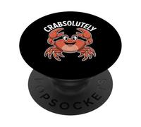Crabsolutely Funny Crab Pun Coastal Beach Vibes PopSockets Adhesive PopGrip