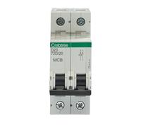 Crabtree 72D/20 Polestar Compact 20A D Curve 16kA DP MCB