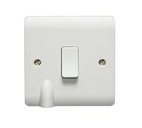 Crabtree CR1014F Instinct White Moulded 20A 1 Gang DP Switch with Neon & Flex Outlet