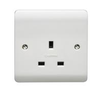 Crabtree Instinct 13A 1 Gang Unswitched Socket - White - CR1255