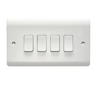 Crabtree CR1472 Instinct White Moulded 10AX 4 Gang 2 Way Switch
