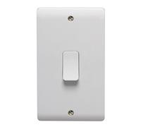 Crabtree CR1501 Instinct White Moulded 50A 2 Gang DP Switch with Neon