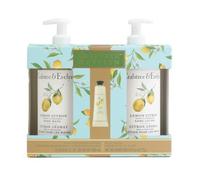 CRABTREE & EVELYN 3pc Hand Wash Hand Lotion And Hand Cream Boxed Set (Lemon Citron)