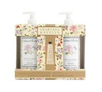CRABTREE & EVELYN 3pc Hand Wash Hand Lotion And Hand Cream Boxed Set (Summer Hill)
