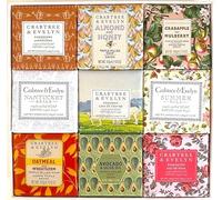 Crabtree & Evelyn 9 Classic Embroidery Soaps 3.5 oz Each (Gardeners, Summer Hill, Nantucket, Avocado, Almond Milk)
