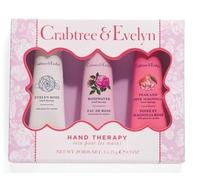 Crabtree & Evelyn Hand Therapy Gift Set, 3 x 30ml Hand Creams, Rosewater, Pear and Pink Magnolia, Evelyn Rose Collection
