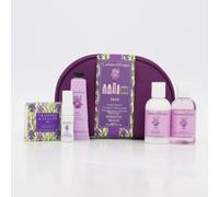 Crabtree & Evelyn Iris Travel Set, 5-Pack Personal Care Collection with Bath Gel, Body Lotion, Hand Cream, Body Mist, Soap and Cosmetic Bag
