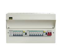 Crabtree LS15BUB12HI Loadstar 15 Way High Integrity Consumer Unit with 100A Main Switch, 2x80A 30mA Type A RCD & 12 MCBs
