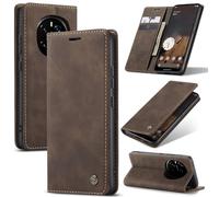 Cracedily for Honor Magic 7 Pro Case, Wallet Case Flip Leather with Card Holder Magnetic Closure Shockproof Kickstand Protective Phone Cases Cover for Honor Magic7 Pro, Coffee