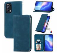 Cracedily Protective Flip Wallet Phone Case in Premium PU Leather for Oppo Find X3 Lite 5G, Blue Green