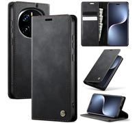 Cracedily Wallet Case for Honor Magic 7 Pro Leather Wallet Flip Cover with Card Holder, Kickstand, Magnetic Closure, RFID Blocking TPU Shockproof Phone Case Compatible with Honor Magic 7 Pro, Black