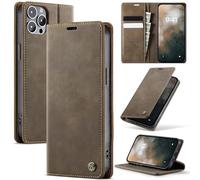 Cracedily Wallet Case for iPhone 12 Pro Max Leather Wallet Flip Cover with Card Holder, Kickstand, Magnetic Closure, RFID Blocking TPU Shockproof Phone Case Compatible with 12 Pro Max, Coffee