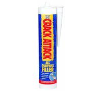 Crack Attack Cartridge All Purpose Filler White - Ready Mixed Wall & Wood Repair Filler for Cracks, Holes & Gaps, Smooth Sandable Finish (1)