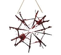 Crack Vein Print Custom Round Wooden Door Hanger Halloween Decor