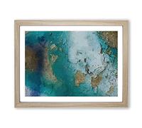 Cracked Affection In Abstract Modern Art Framed Wall Art Print, Ready to Hang Picture for Living Room Bedroom Home Office Décor, Oak A2 (64 x 46 cm)