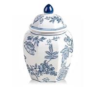 Cracked Ancient Chinese Oriental Ceramic Ginger Jar Vase for Home Decor, Chinoiserie Porcelain Ceramic Ginger Jars Vase with Lid (B2)