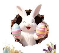 Cracked Bunny Sticker - Self Stick Decoration, Easter Toilet Graphic for Display, Broken Edge Pattern, Seasonal Home Ornament with Bold Tear Illusion, Decorative Wall Accent for Holiday Styling