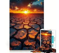 Cracked Earth at Sunset Puzzles for Adults 1000 Piece Cognitive Boost, Fade Resist, Family Bond, Birthday Present (38x26cm)