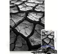 Cracked Earth Black And White Jigsaw Puzzle 1000 Piece for Teenagers Sharp Logic, Indoor Fun, Family Pastime, Perfect Art (50x75cm)