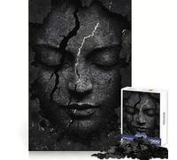 Cracked Face Abstract Art Jigsaw Puzzles for Adults 1000 Piece Logic Fun, Smooth Thick, Playful Challenge, Xmas Santa Gift (38x52cm)