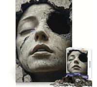 Cracked Face Sculpture 1000 Piece Jigsaw Puzzles for Teenagers Jigsaw Logic Boost, Snug Connection, Home Fun, Birthday Idea (50x75cm)
