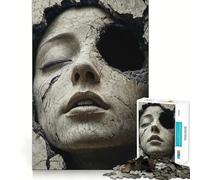 Cracked Face Sculpture 1000 Piece Jigsaw Puzzles for Teenagers Jigsaw Logic Boost, Snug Connection, Home Fun, Birthday Idea (50x75cm)