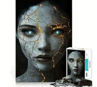 Cracked Face with Golden Veins 1000 Piece Jigsaws for Teenagers Logic Boost, Thick Material, Home Fun, Perfect Decor (50x75cm)
