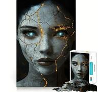 Cracked Face with Golden Veins Puzzles for Adults 1000 Piece Cognitive Boost, Fade Resist, Family Bond, Birthday Present (38x26cm)