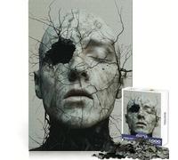 Cracked Face with Roots Jigsaw Puzzles for Adults 1000 Piece Logic Exercise, DIY Fun, Family Activity, Room Accent (50x75cm)