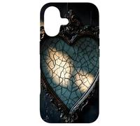 Cracked Heart Gothic Mirror Case for iPhone 17
