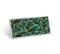 Cracked Lichen Pattern Stainless Steel Name Plate with Pin,Durable Personalized Name Tags,Name Badge for Business Work Lable Sign 1.4 * 2.8 in