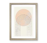 Cracked Moon Modern Framed Wall Art Print, Ready to Hang Picture for Living Room Bedroom Home Office Décor, Oak A2 (64 x 46 cm)