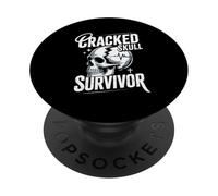 Cracked Skull Survivor Head Trauma Warrior PopSockets Adhesive PopGrip