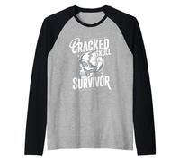 Cracked Skull Survivor Head Trauma Warrior Raglan Baseball Tee