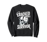 Cracked Skull Survivor Head Trauma Warrior Sweatshirt