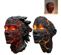 Cracked Soul Wall Light, 3D Gothic Resin LED Art Wall Sconce, Creative Lava Crack Pattern Lighting Decorative Lamp for Easter Halloween Decoration,Bedroom,Living Room Decor [Energy Class A] (2PC #03)