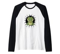 Cracked Wall Alligator Gator Alligators Raglan Baseball Tee