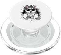 Cracked Wall Siberian Husky Sunglasses PopSockets PopGrip for MagSafe