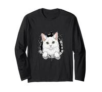 Cracked Wall Turkish Angora Ankara Cat Long Sleeve T-Shirt