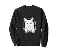 Cracked Wall Turkish Angora Ankara Cat Sweatshirt