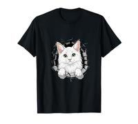 Cracked Wall Turkish Angora Ankara Cat T-Shirt