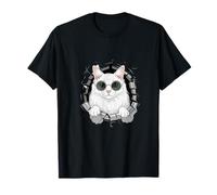 Cracked Wall Turkish Angora Sunglasses Ankara Cat T-Shirt