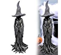 Cracker Barrel Witch, Hand-Painted Enchanting Witch Statue: The Guardian of Your Home, Cracker Barrel Vintage Witch Statues In Resin, Halloween Lanterns Witch Statues, Festival Collectible(30cm)