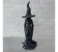 Cracker Barrel Witch Statue, 7.68 "/11.61" Halloween Decor Witch Statue, Gothic Halloween Resin Figurine, Dark Fantasy Ornament, Nib Festival Collectible 19.5 cm(7.67 in)