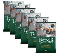 Cracker Crisps Bundle with Tyrrells Sea Salt & Cider Vinegar Sharing Crisps 150g - 6 Pack | Sea Salt & Cider Vinegar Seasoned Potato Crisps.
