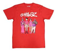 Cracker Island Standing Group T-Shirt Gorillaz Red L