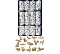 Crackers Ltd Christmas Crackers Gift Set, 4 Pack, Holly and Berry Design, with Brass Animal Miniature Inside