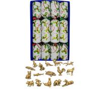 Crackers Ltd Christmas Crackers Gift Set, 4 Pack, Holly Design, with Brass Animal Miniature Inside